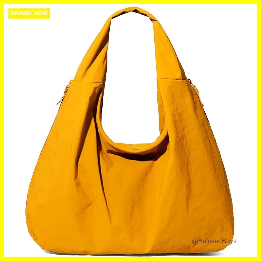 Large Slouchy Tote Bag Nylon Pleated Hobo Shoulder Bag Multipockets